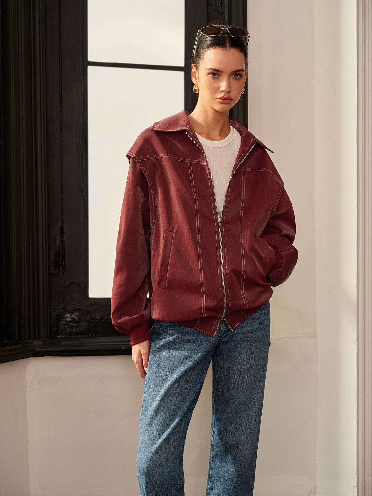 Womens Jacket Burgundy 4