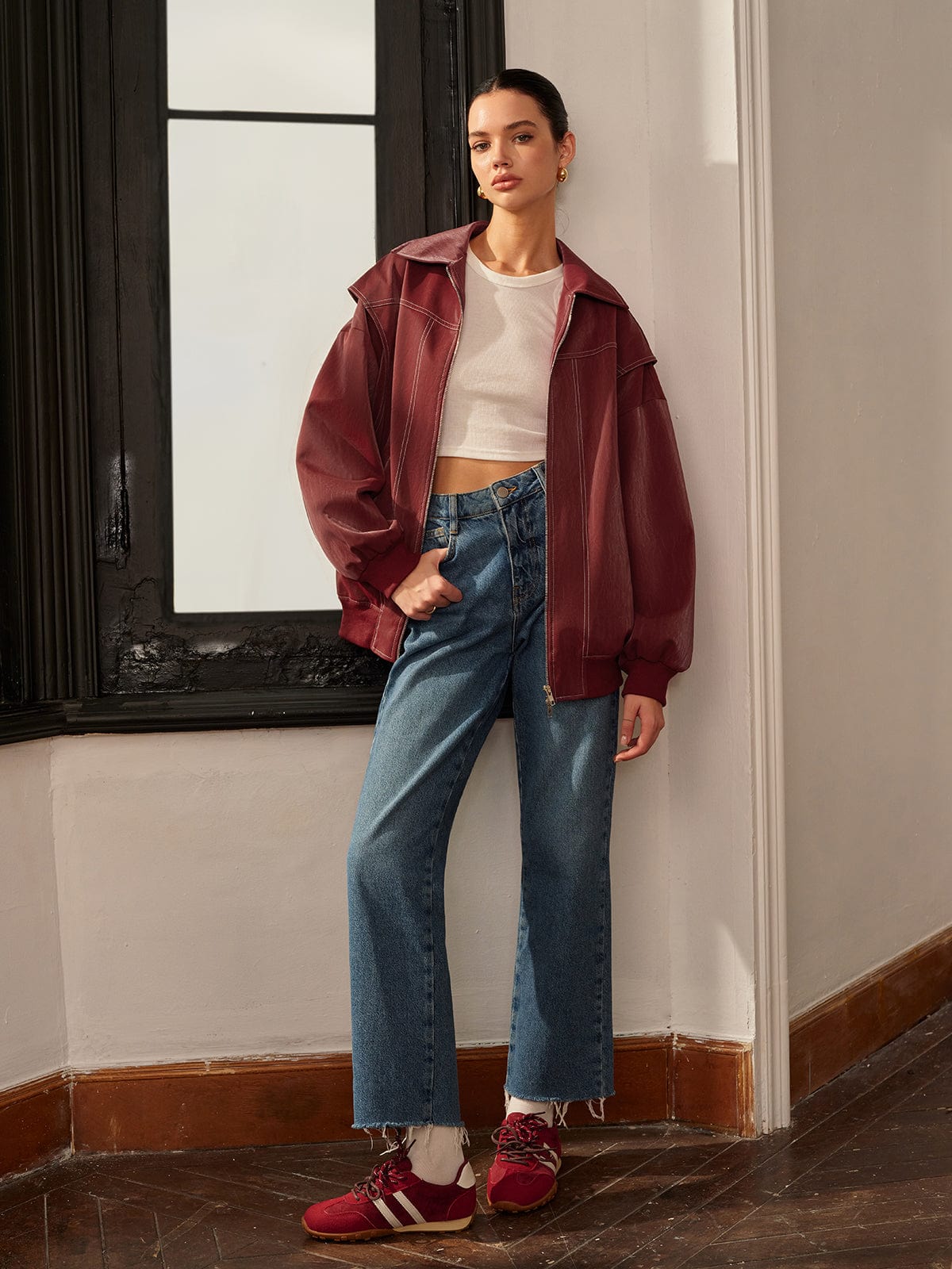 Womens Jacket Burgundy 5