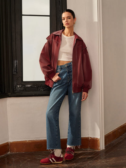 Womens Jacket Burgundy 5