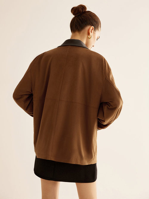 Womens Jacket With Leather Details 5