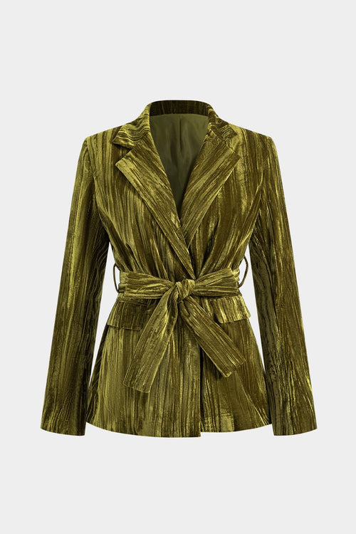Womens Jacket With Tie Belt 0