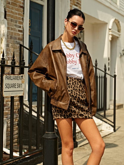 Womens Leather Jacket Oversized 0