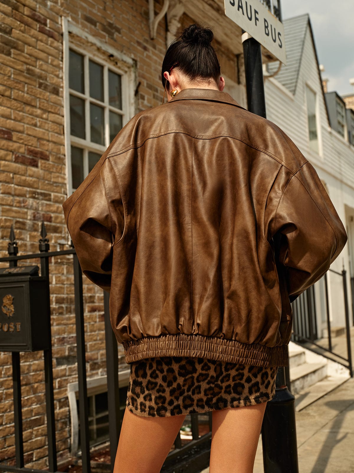 Womens Leather Jacket Oversized 2