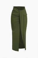 Womens Midi Dress High-Waist 7