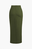 Womens Midi Dress High-Waist 8