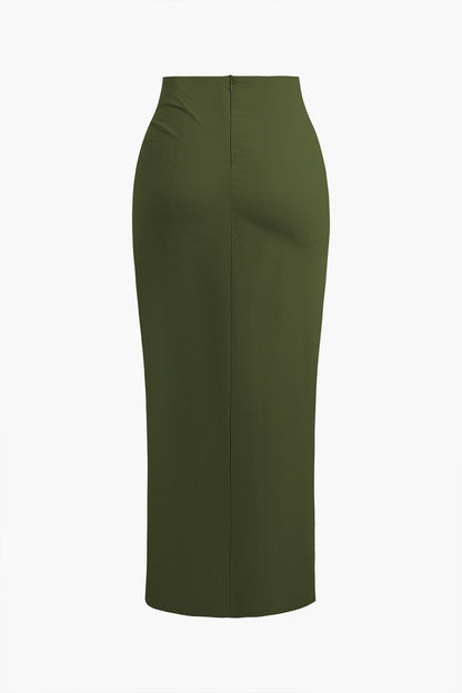 Womens Midi Dress High-Waist 8