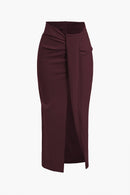 Womens Midi Dress High-Waist 9