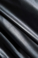 Womens Midi Skirt Black Leather 2