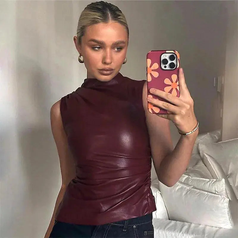 Womens Top Burgundy Going Out Top 3