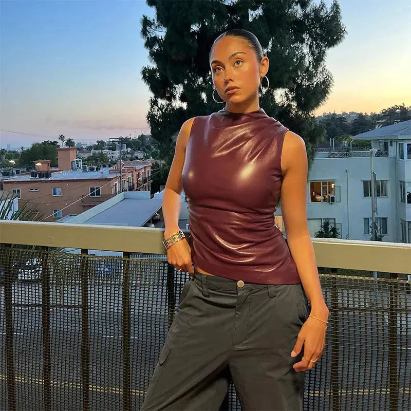 Womens Top Burgundy Going Out Top 4
