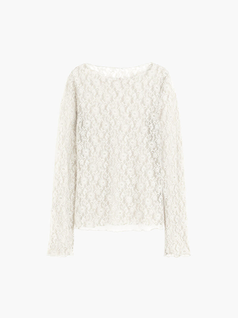 Womens Top Long Sleeve Lace Blouse for Going Out 2