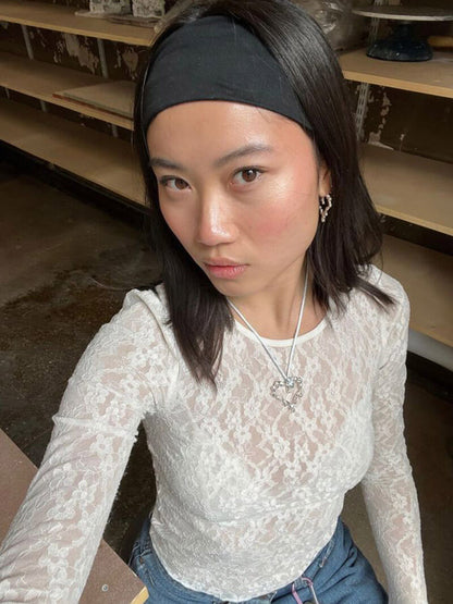 Womens Top Long Sleeve Lace Blouse for Going Out 5