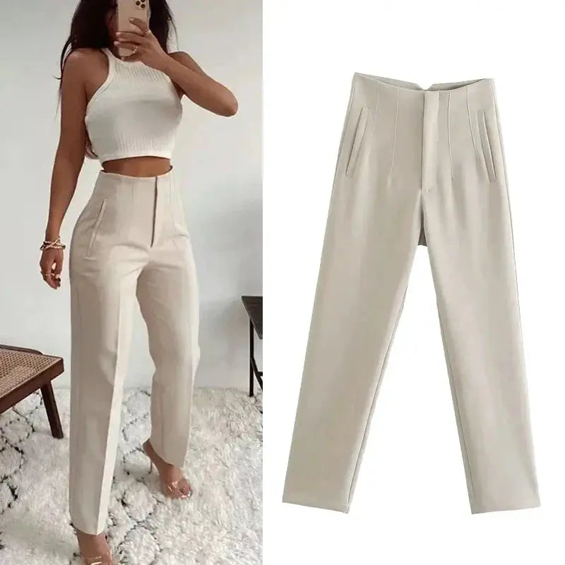 Womens Trousers High Waist 2