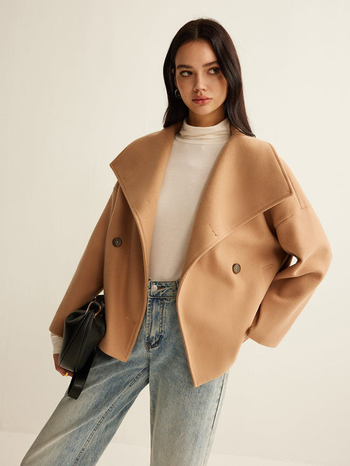 Womens Wool Coat Cropped 0