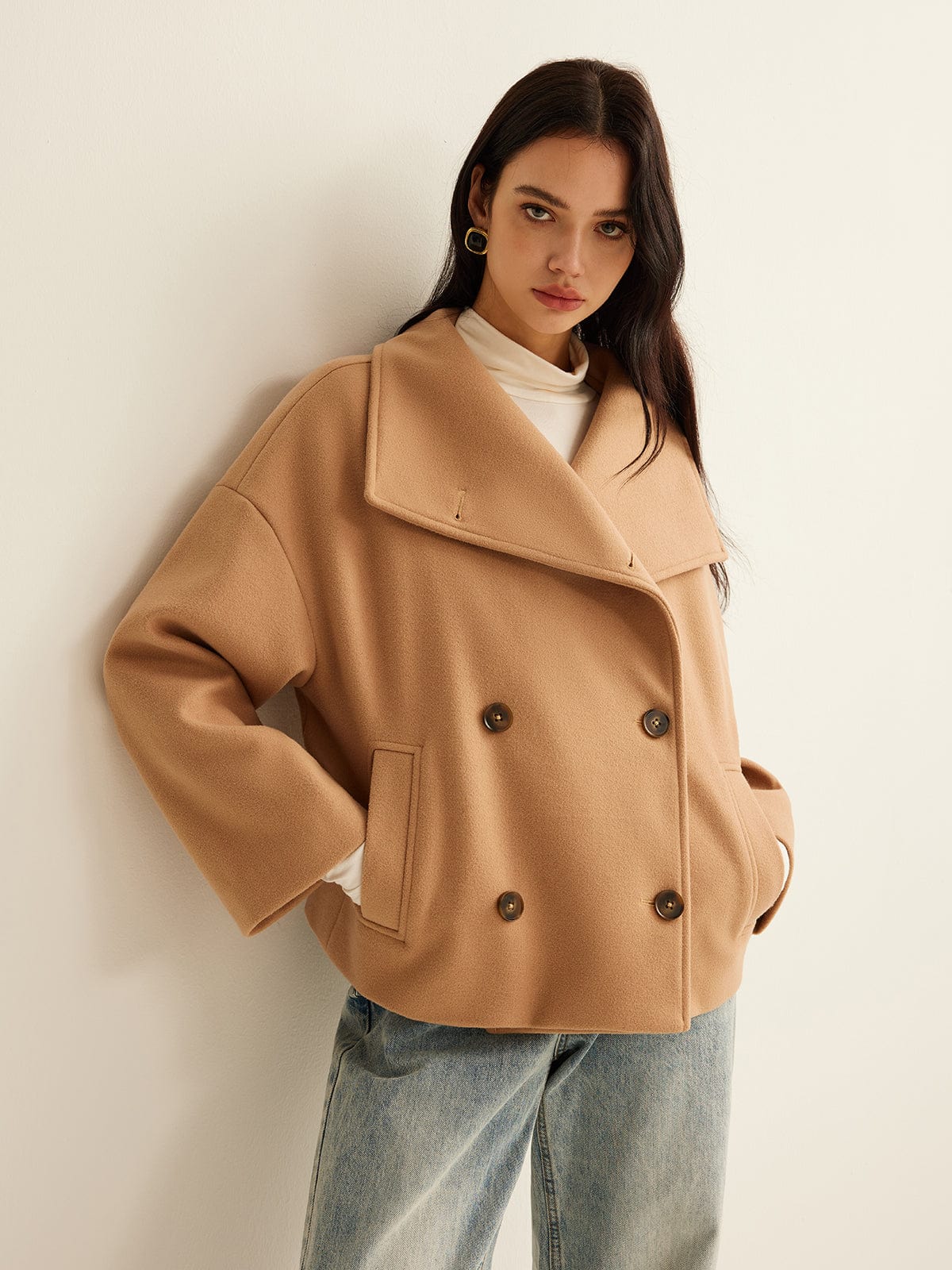 Womens Wool Coat Cropped 3