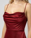 Flowing Silk Maxi Evening Dress