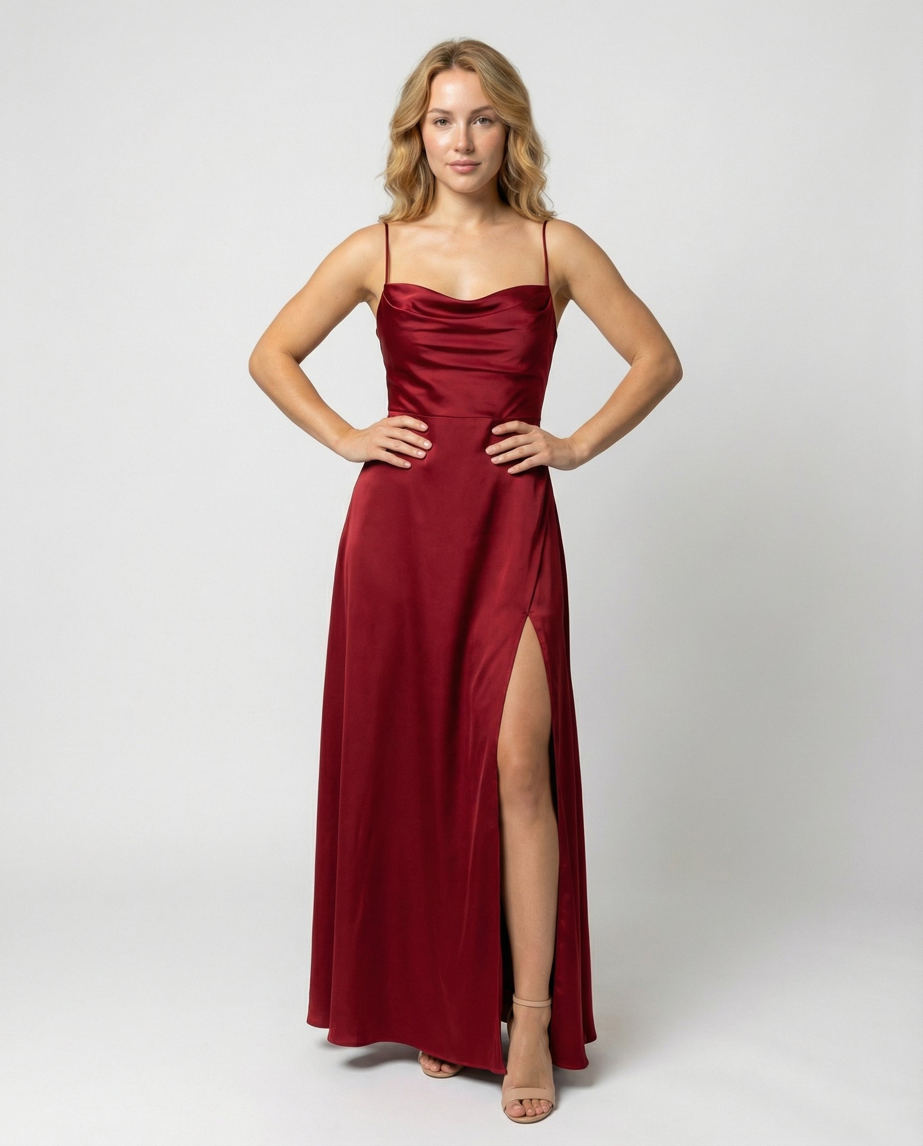 Elegant Womens Silk Maxi Dress Flowing Fit – Chic Summer Evening Gown