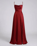 Flowing Silk Maxi Evening Dress