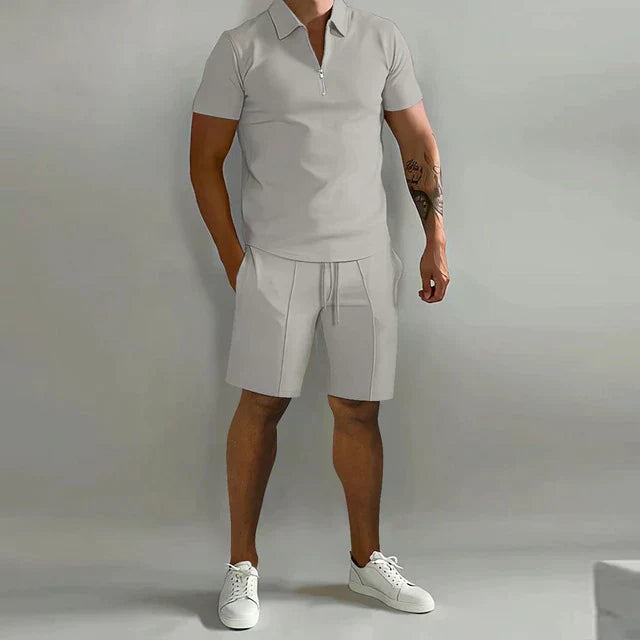 Stylish Polo and Shorts Two-Piece Set for Men