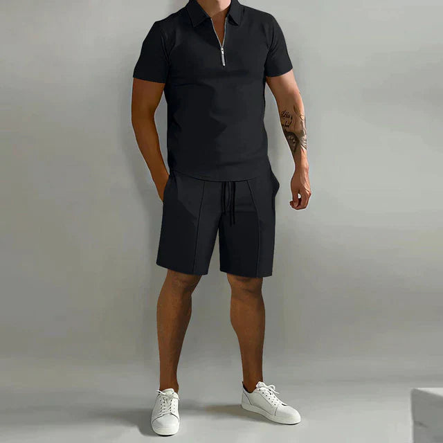 Stylish Polo and Shorts Two-Piece Set for Men