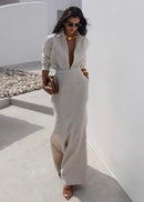 Women's Linen Shirt And Maxi Skirt Set – Elegant Summer Outfit