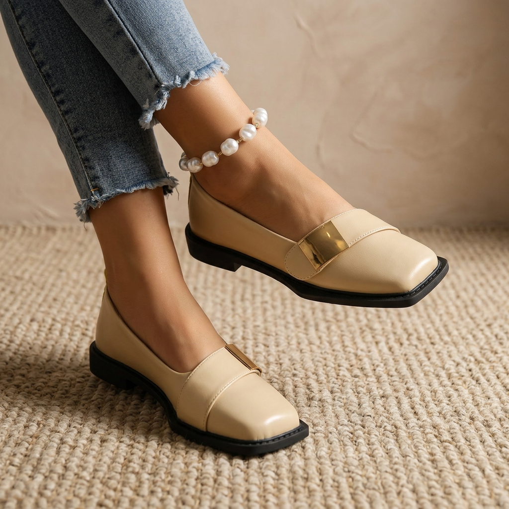 Women's Square Toe Slip-On Loafer Flats – Fashion Casual Shoes