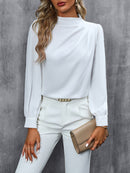 Women's Turtleneck Long Sleeve Blouse – Elegant Office Sophisticated Top
