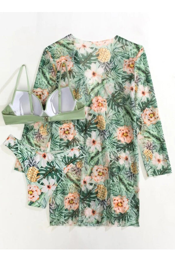 Nélida® | Tropical Print Wrap Underwire Bikini With Cover-Up