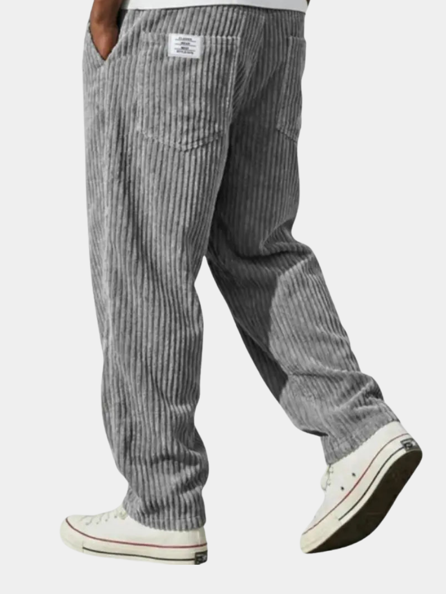 Men's Vintage Corduroy Casual Trousers – Relaxed Fit Classic Pants