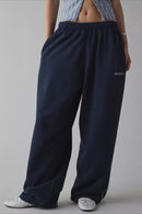 Women's Long Embroidered Relaxed Knit Pants – Effortless Chic Comfort