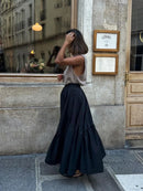 Asymmetrical Pleated Maxi Skirt