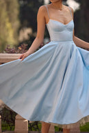 Women’s Sleeveless Corset Midi Dress - Elegant Dinner Party Style