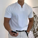 Men's Slim Fit V-Neck Polo Shirt – Casual Stylish Summer Top