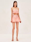 Women's Sequin Mirror Skirt Set – Sparkling Party Two Piece Outfit