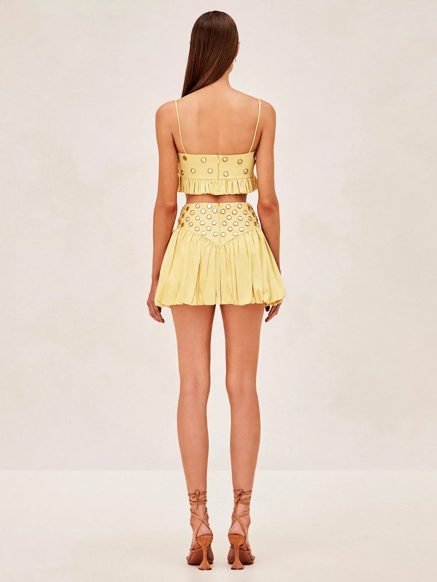 Women's Sequin Mirror Skirt Set – Sparkling Party Two Piece Outfit