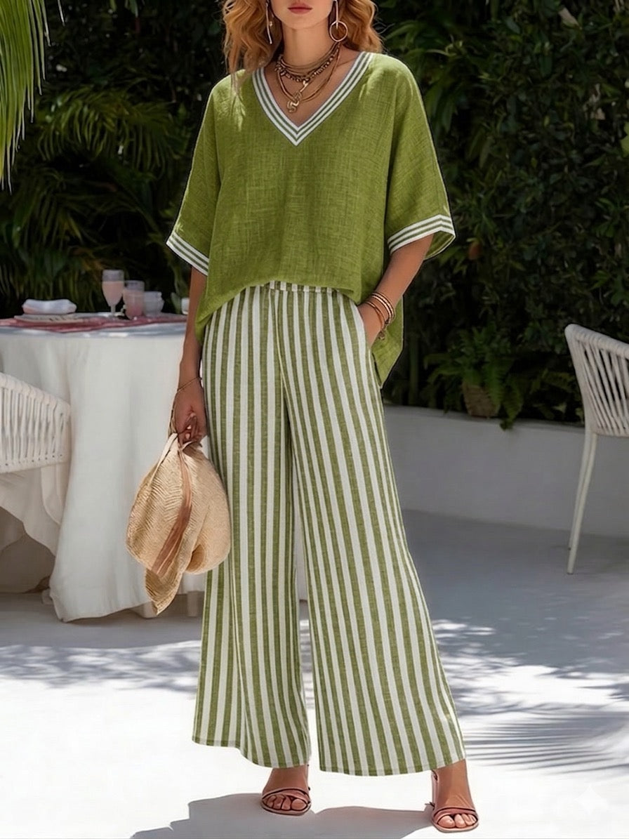 Ursuline Breathable Linen-Blend Two-Piece Set