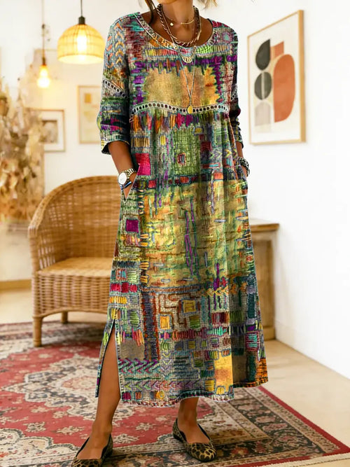 Maelle Printed Loose Midi Dress