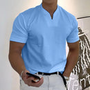 Men's Slim Fit V-Neck Polo Shirt – Casual Stylish Summer Top