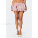 Bubble Plaid Puffy Mini Skirt