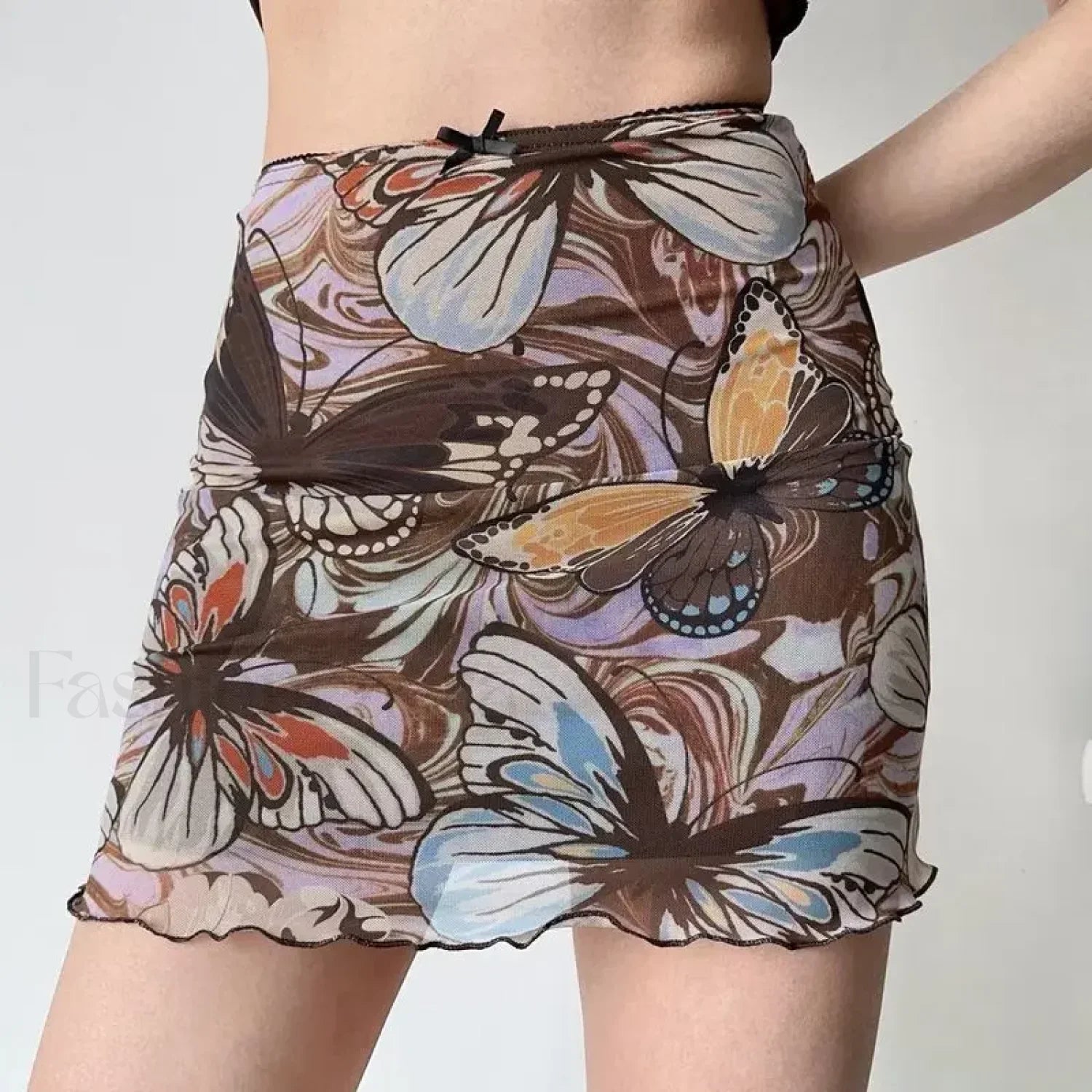Butterfly Print Korean Bodycon Skirt