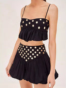 Women's Sequin Mirror Skirt Set – Sparkling Party Two Piece Outfit