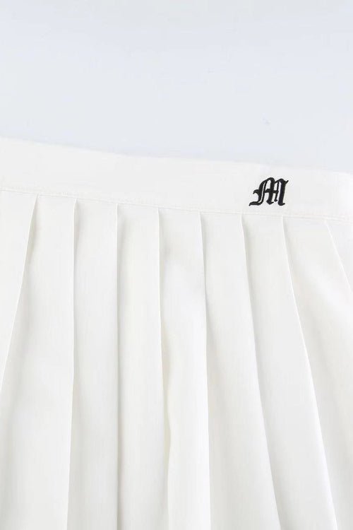 Pleated Anti-Chafe High Waist Pocket Sports Skirt