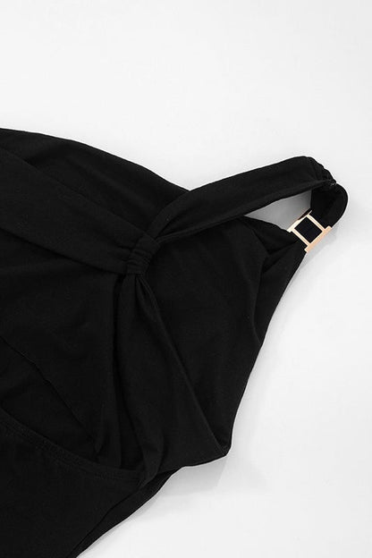 Asymmetric One Shoulder Metallic Cami Top