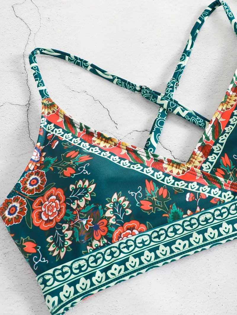 Letizia® | Bohemian Bikini Set With Crisscross Straps