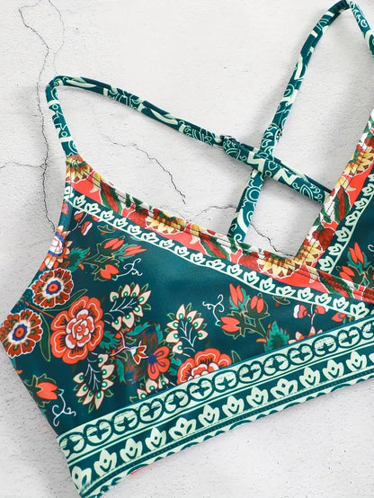 Letizia® | Bohemian Bikini Set With Crisscross Straps