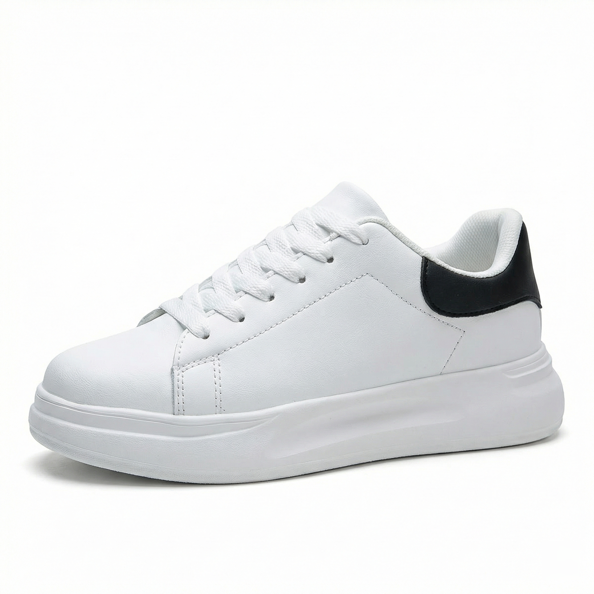Women's White Textile Lace-Up Sneakers – Orthopedic Casual Comfort Trainers