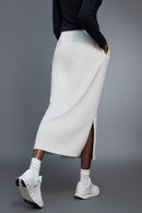 High Waist Split Straight Bodycon Midi Skirt