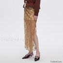 Cotton Embroidery Side Slit Skirt