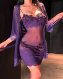 Women's Elegant Lace Nightwear Set – Luxurious Sleepwear Ensemble