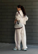 Women's Neutral Tone Loose Fit Tracksuit Set – Casual Lounge Outfit
